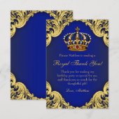 Prince Anniversaire Fête Merci Cartes Royale Couro (Devant / Derrière)