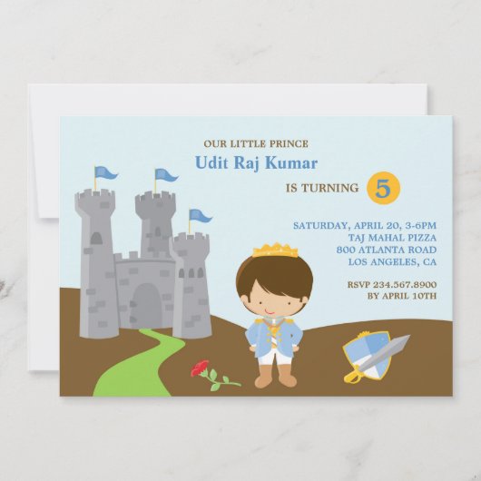 Prince Anniversaire Invitation Appartement (Devant)