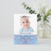 Prince Baby Blue Boy Plaid Faire-part de naissance (Debout devant)