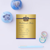 Prince Baby shower Advice Predication Game Kaarten (Enkel)