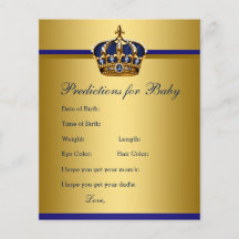 Prince Baby shower Advice Predication Game Kaarten