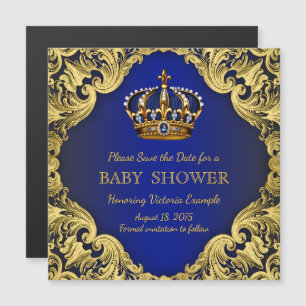 Prince Baby shower Bewaar de datum Briefkaart magn