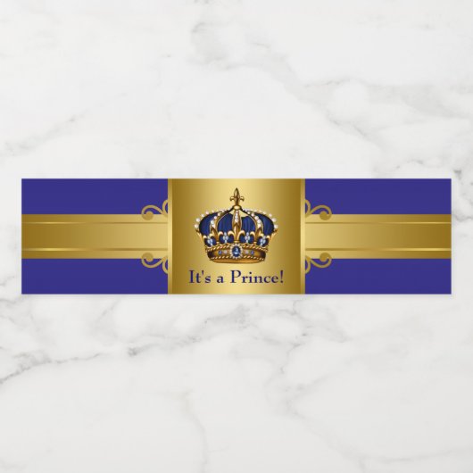 Prince Baby shower  bouteille d'eau Étiquettes (Étiquettes simples)