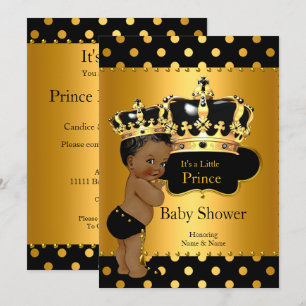 Prince Baby shower Boy Black Gold Ethnic Kaart