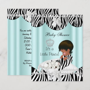 Prince Baby shower Boy Etnic Zebra Kaart