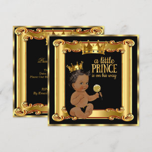 Prince Baby shower Gold Faux Folie Zwarte Etnische Kaart