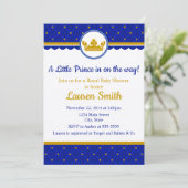 Prince Baby shower Invitation Baby Boy Royal (Debout devant)