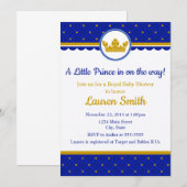 Prince Baby shower Invitation Baby Boy Royal (Devant / Derrière)
