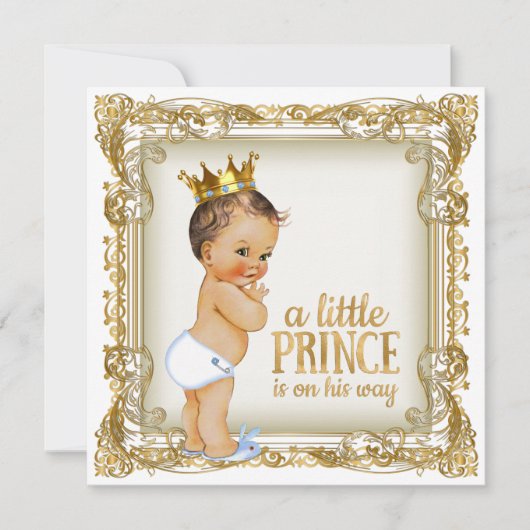 Prince Baby shower Kaart (Voorkant)