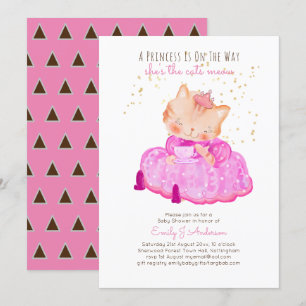 Prince Baby shower Katten Kitten Meisjes Roze Scha Kaart