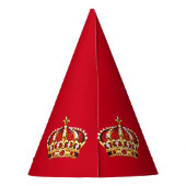 Prince Baby shower Red Gold Crown Party Feesthoedjes (Achterkant)