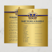 Prince Baby Shower Spelletjes (Voorkant / Achterkant)