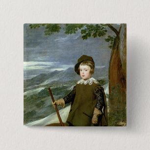 Prince Balthasar Carlos Vierkante Button 5,1 Cm