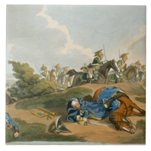 Prince Blucher onder zijn paard bij de slag om Wa Tegeltje