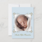 Prince Blue Gold Crown Boy Merci Baby shower (Dos)