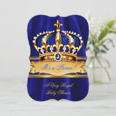 Prince Boy Baby shower Royal Blue Crown Kaart (Staand voorkant)