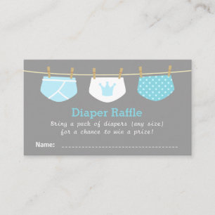 Prince Boy Baby shower, Schattigee Luier Raffle Ti Informatiekaartje