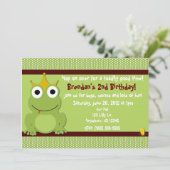 Prince Boys Birthday Invitation de grenouille (Debout devant)