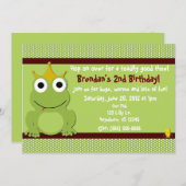 Prince Boys Birthday Invitation de grenouille (Devant / Derrière)