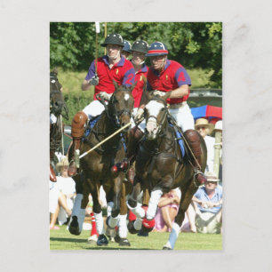 Prince Charles William Harry polo Briefkaart