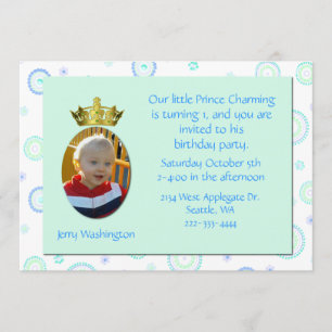 Prince Charming Birthday Party Invitation Kaart