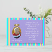Prince Charming Crown Birthday Party Invitation Kaart (Staand voorkant)