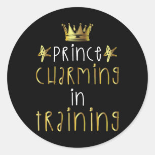 Prince Charming in training Hero Halloween Lazy Co Ronde Sticker