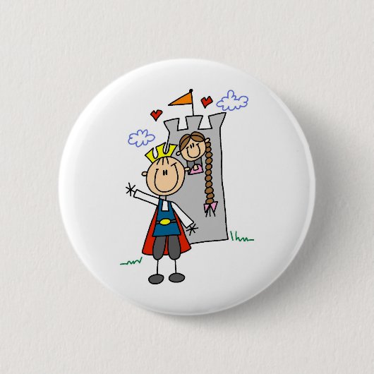 Prince Charming redt Rapunzel-Button Ronde Button 5,7 Cm (Voorkant)