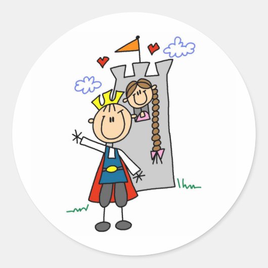 Prince Charming redt Rapunzel Sticker (Voorkant)