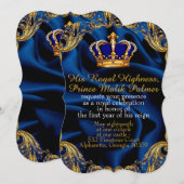 Prince Couronne bleue et or royale et invitation e (Devant / Derrière)