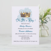 Prince Crown (baby boy) Baby Shower Invitation (Debout devant)