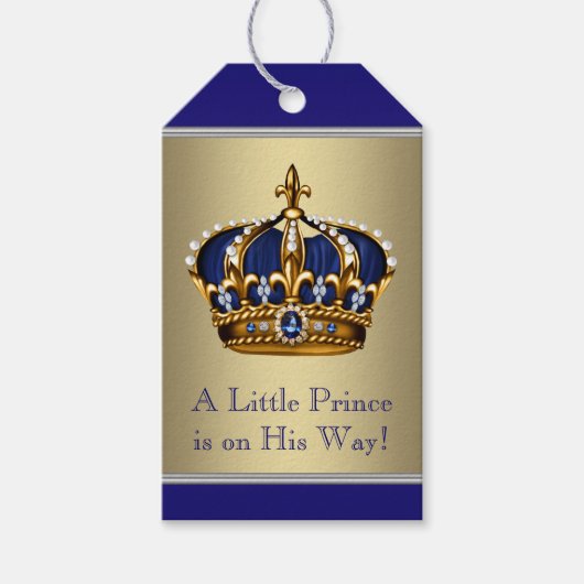 Prince Crown Baby shower Cadeaulabel (Voorkant)