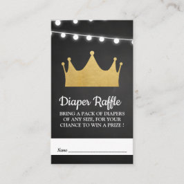 Prince Crown | Baby shower Gold Folie Luier Raffle Informatiekaartje