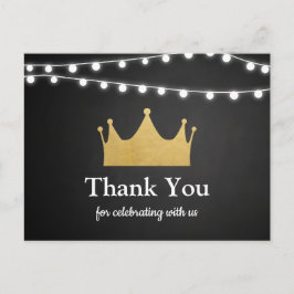 Prince Crown | Baby shower goudfolie | Dank u Briefkaart