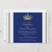 Prince Crown Baby shower Uitnodiging (Achterkant)