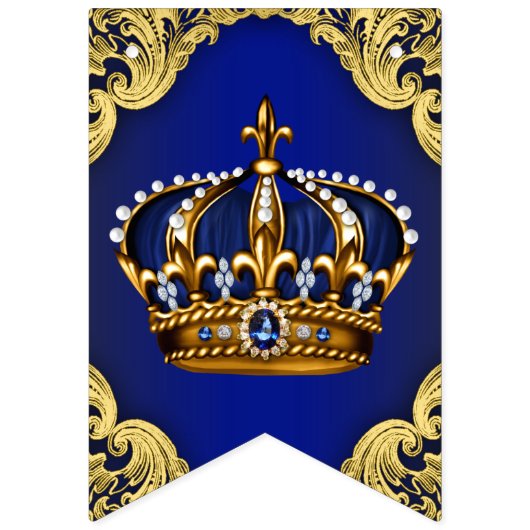 Prince Crown Baby shower Vlaggetjes (Eerste vlag)