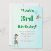 Prince Cute Blue Mouse Age Anniversaire Invitation (Devant)