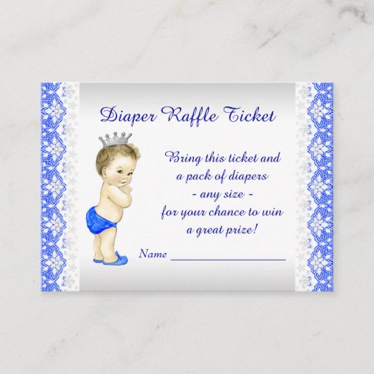 Prince Diaper Raffle Ticket Informatiekaartje (Voorkant)