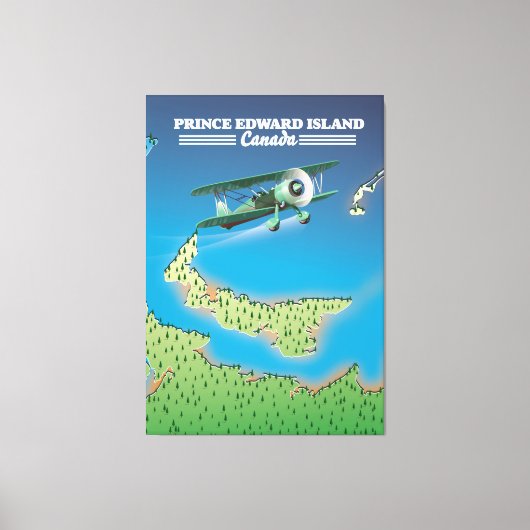 Prince Edward Island, Canada kaart. Canvas Afdruk (Voorkant)