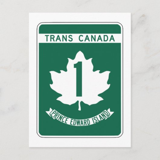 Prince Edward Island, Trans-Canada Highway Sign Briefkaart (Voorkant)