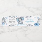 Prince Elephant Bleu Argent Étiquette d'eau de la (Étiquettes simples)