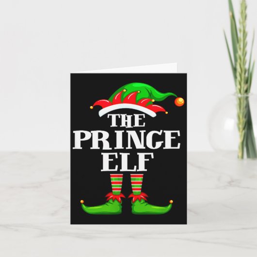 Prince Elf Matching Family Group Christmas Party P Kaart (Voorkant)