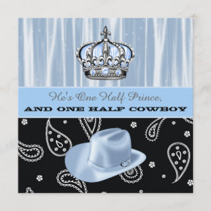 Prince en Cowboy Baby shower Kaart
