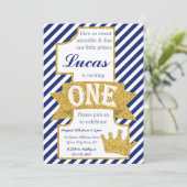 Prince First Birthday Invitation avec des (Debout devant)