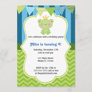 Prince Frog verjaardagsuitnodiging Kaart