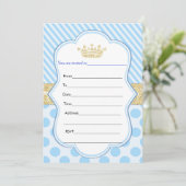Prince Gold Glitter Birthday Invitation complètent (Debout devant)