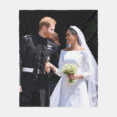 Prince Harry en Meghan Markle Royal Wedding Fleece Deken (Voorkant)