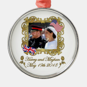 Prince Harry en Meghan Markle Royal Wedding Metalen Ornament