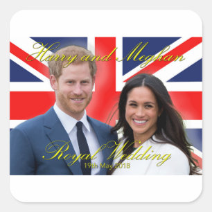 Prince Harry en Meghan Markle Royal Wedding Vierkante Sticker