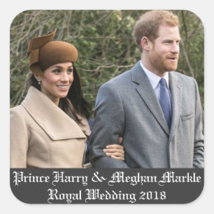 Prince Harry & Meghan Markle Royal Wedding 2018 Vierkante Sticker